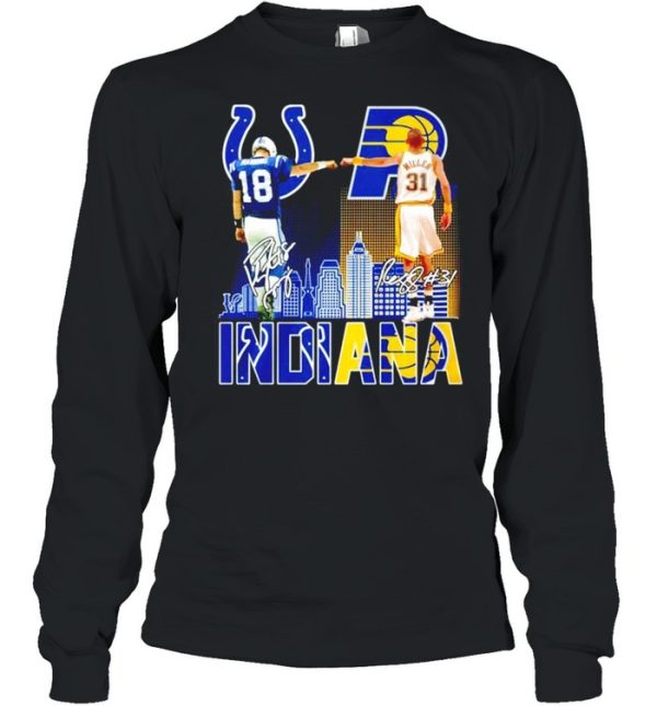 Indiana Reginald Wayne Miller and Peyton Manning signature shirt