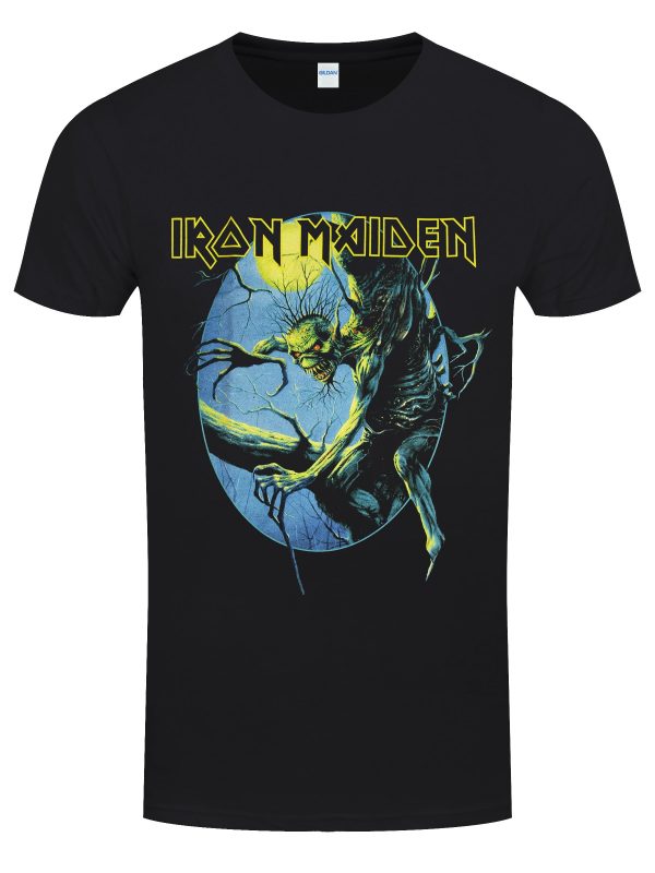 Iron Maiden Fear of the Dark Oval Eddie Moon Men’s Black T-Shirt