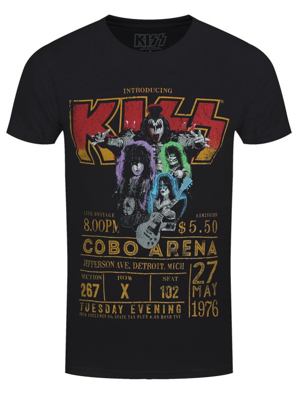 Kiss Cobo Arena ’76 Men’s Black 100% Recycled Eco T-Shirt