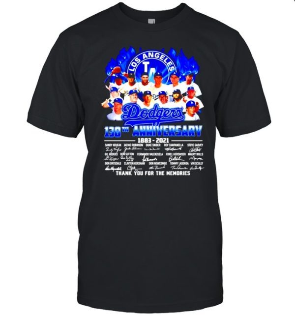 Los Angeles Dodgers 138th anniversary 1883 2021 thank you for the memories shirt