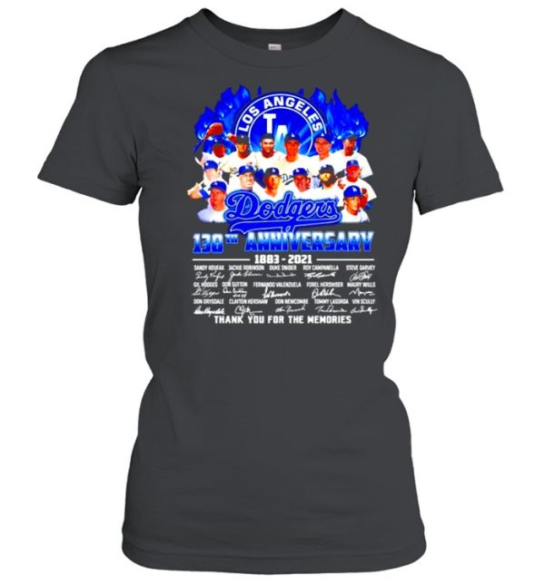 Los Angeles Dodgers 138th anniversary 1883 2021 thank you for the memories shirt