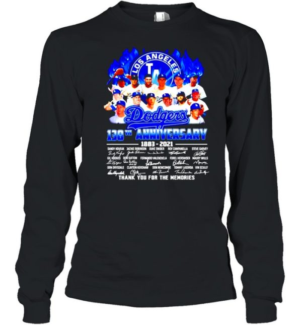 Los Angeles Dodgers 138th anniversary 1883 2021 thank you for the memories shirt