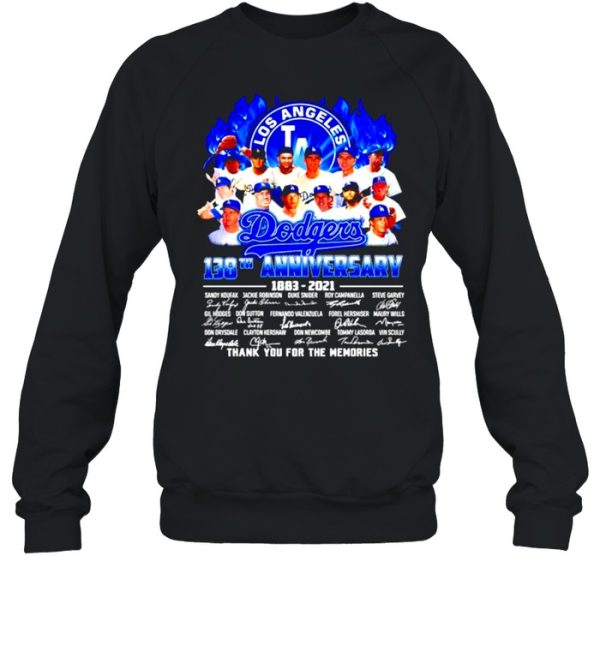 Los Angeles Dodgers 138th anniversary 1883 2021 thank you for the memories shirt