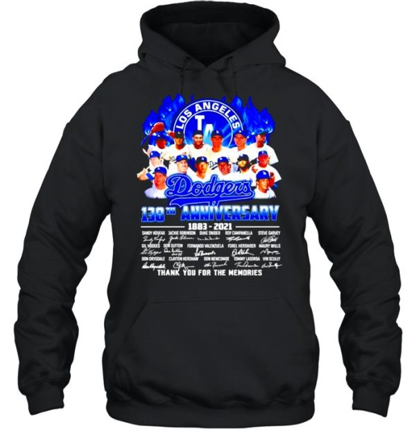 Los Angeles Dodgers 138th anniversary 1883 2021 thank you for the memories shirt