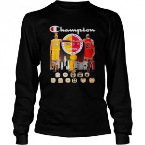 Los Angeles Lakers and Chicago Bulls champions Bryant and Jordan signatures shirt 3