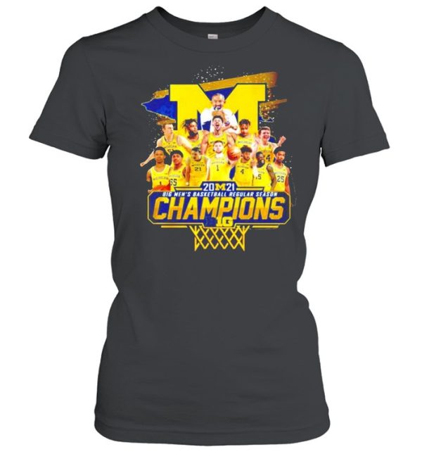 Michigan Wolverines 2021 Big Men’s basketball regular season champions shirt