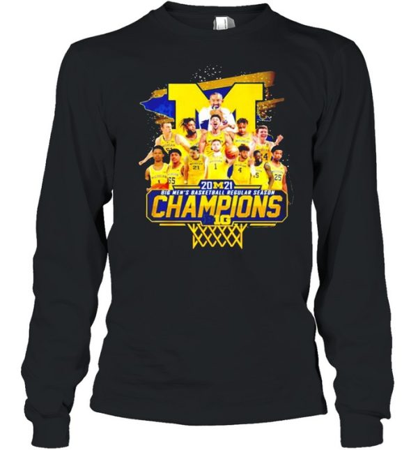 Michigan Wolverines 2021 Big Men’s basketball regular season champions shirt