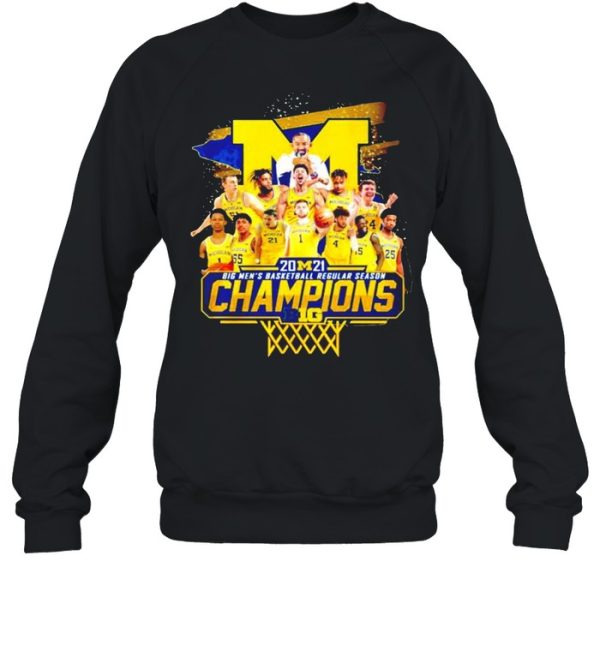 Michigan Wolverines 2021 Big Men’s basketball regular season champions shirt