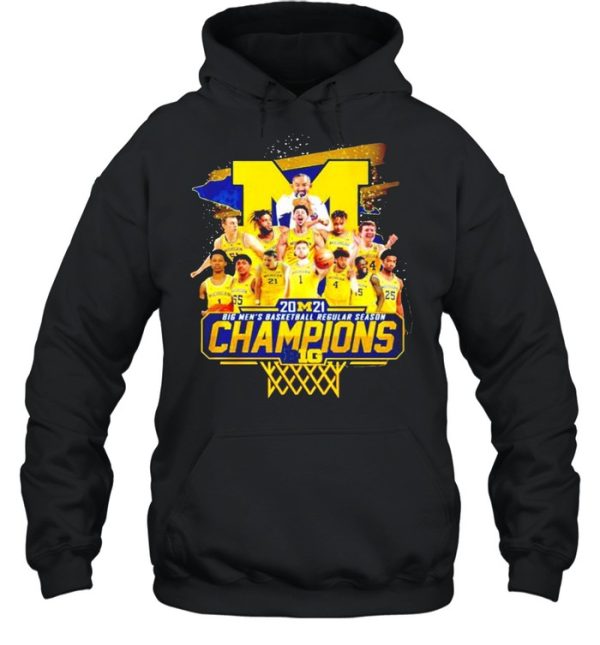 Michigan Wolverines 2021 Big Men’s basketball regular season champions shirt