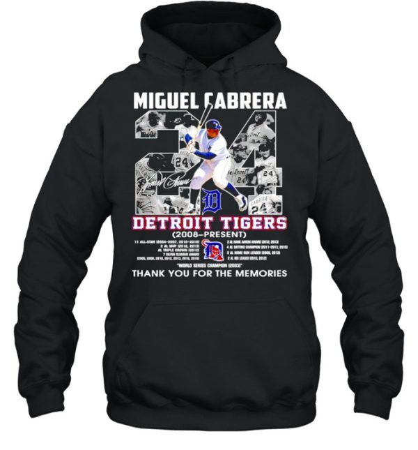 Miguel Cabrera #24 Detroit Tigers 2008 present thank you for the memories shirt