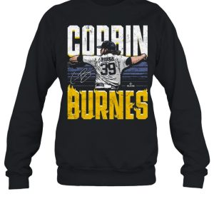 Milwaukee Brewers Corbin Burnes Flames Baseball Signature shirt 4