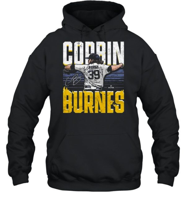 Milwaukee Brewers Corbin Burnes Flames Baseball Signature shirt