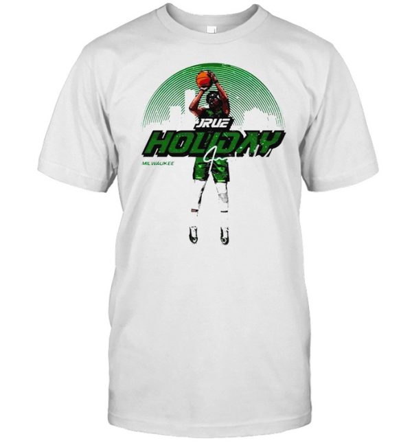 Milwaukee Bucks Jrue Holiday throw the ball shirt