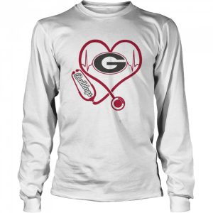 Nurse Love Georgia Bulldogs Heartbeat Shirt 3