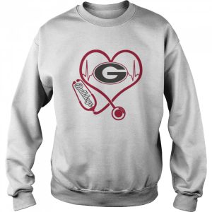 Nurse Love Georgia Bulldogs Heartbeat Shirt 4