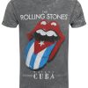 Rolling Stones Havana Cuba Mens Burnout Charcoal T-Shirt