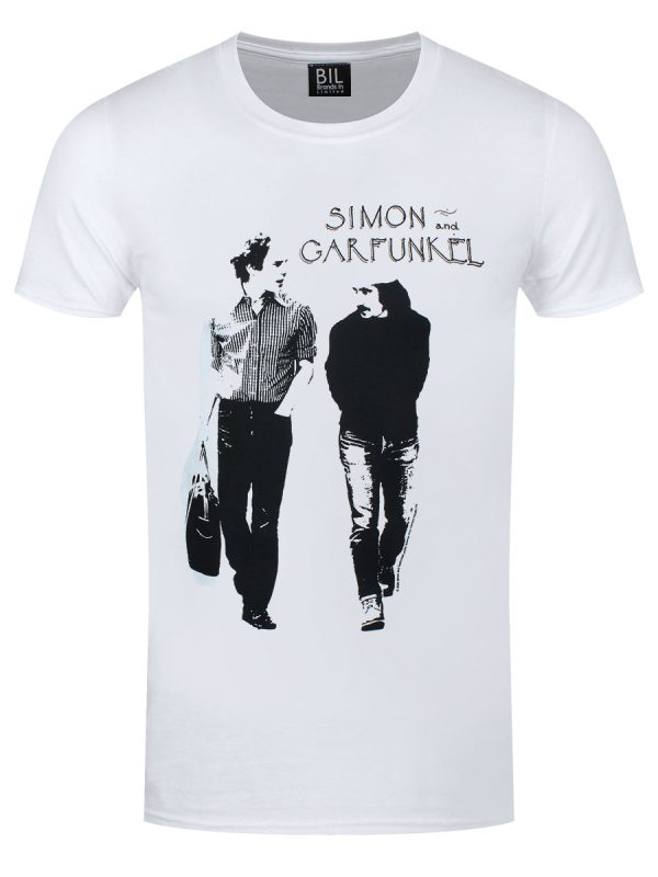 Simon & Garfunkel Walking Logo Men’s White T-Shirt