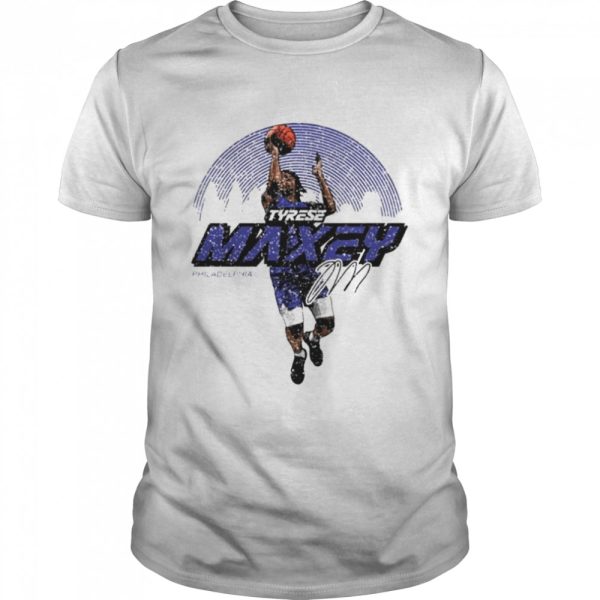 Tyrese Maxey Philadelphia Skyline signature shirt