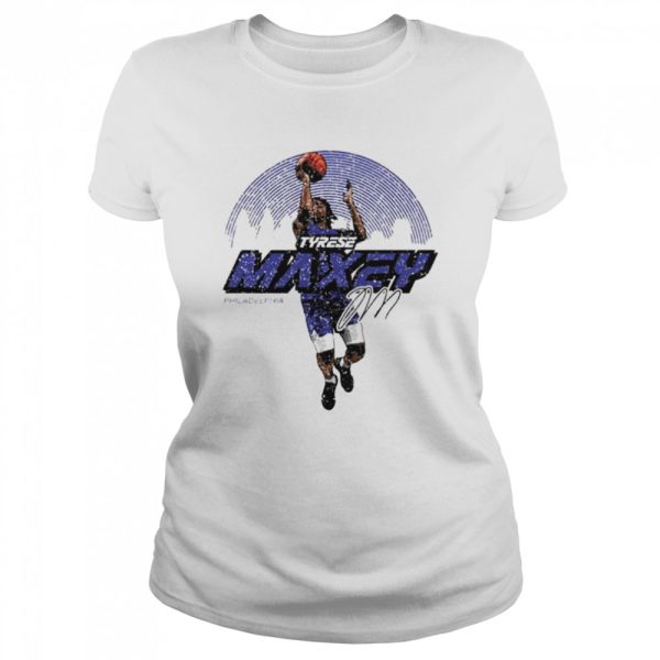 Tyrese Maxey Philadelphia Skyline signature shirt