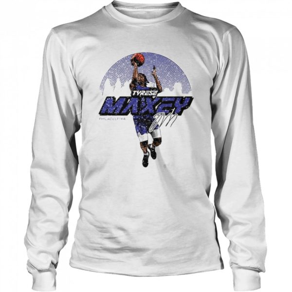 Tyrese Maxey Philadelphia Skyline signature shirt