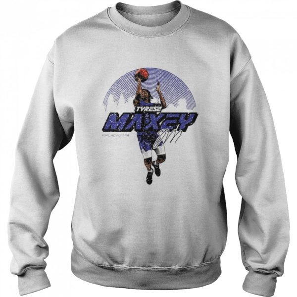 Tyrese Maxey Philadelphia Skyline signature shirt