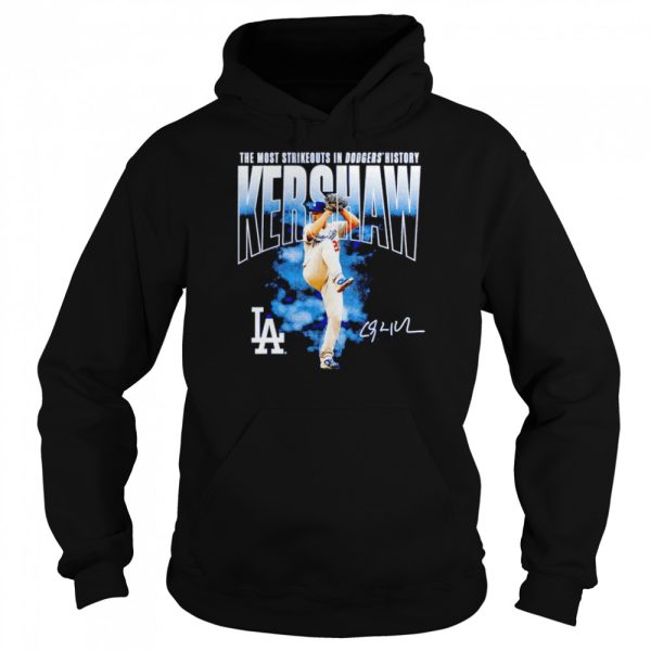 los Angeles Dodgers Clayton Kershaw the most strikeouts in Dodgers history signature shirt