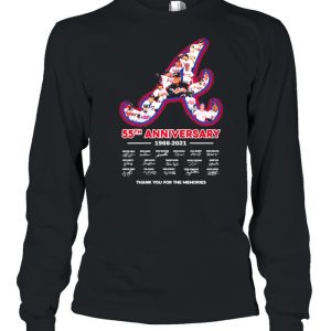 Atlanta Braves 55th Anniversary 1966 2021 Signatures Thank You For The Memories Shirt 3