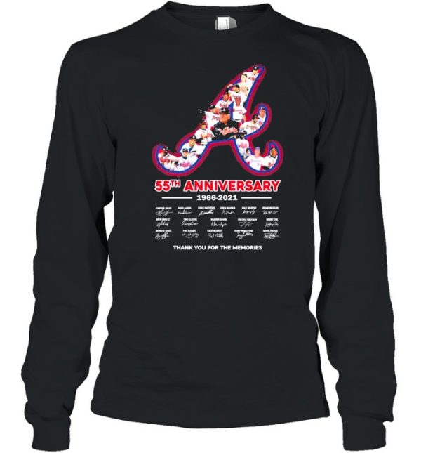 Atlanta Braves 55th Anniversary 1966 2021 Signatures Thank You For The Memories Shirt