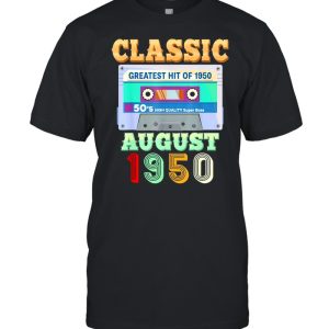 August 1950 71st birthday 71 years old cassette tape shirt