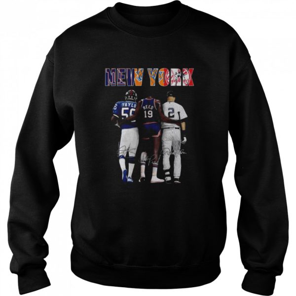 Awesome New York Sports Teams New York Yankees New York Knicks New York Giants T-Shirt