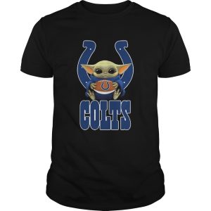 Baby Yoda Hug Indianapolis Colts Ball Logo shirt