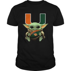 Baby Yoda Hug Miami Hurricanes Football shirt