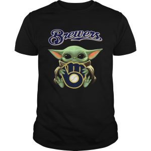 Baby Yoda Hug Milwaukee Brewers shirt