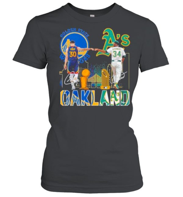 Curry Golden State Warriors and Stewart Oakland Athletics Oakland signatures shirt