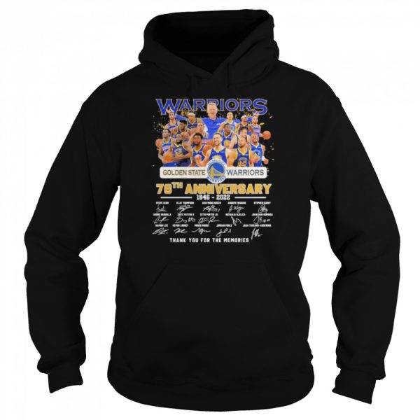 Golden State Warriors Team 76th anniversary 1946 2022 thank you for the memories signatures shirt