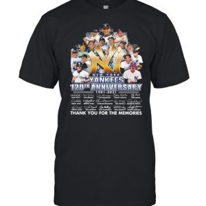 New York Yankees 120th Anniversary 1921 2021 Thank You For The Memories Signature shirt