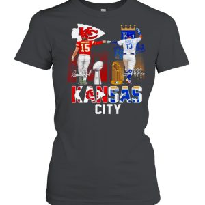 Patrick Mahomes KC Chiefs and Salvador Perez KC Royals signature shirt