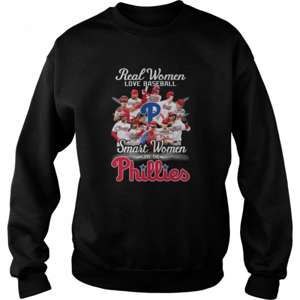 Philadelphia Phillies team real Women love baseball smart Women love the Phillies signatures shirt