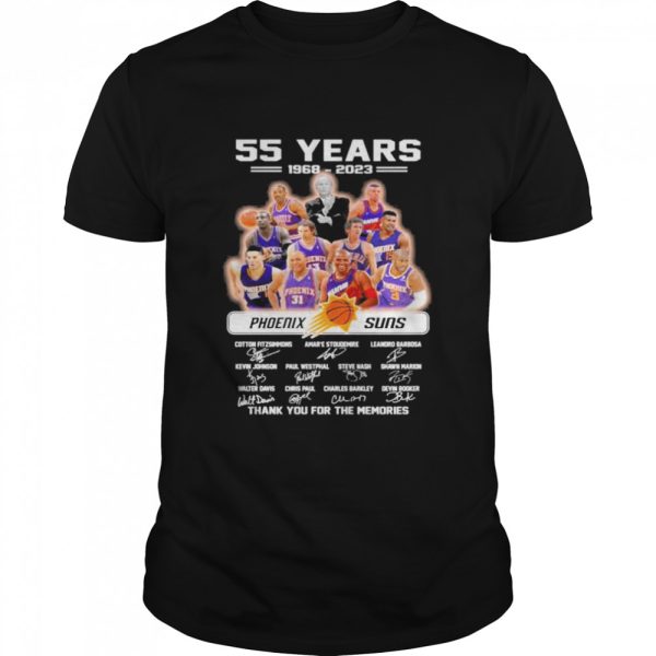 Phoenix Suns 55 years 1968 2023 thank you for the memories signatures shirt