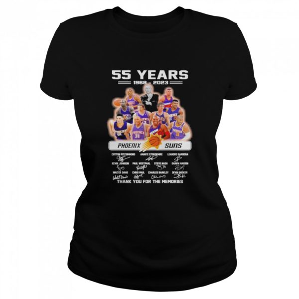 Phoenix Suns 55 years 1968 2023 thank you for the memories signatures shirt