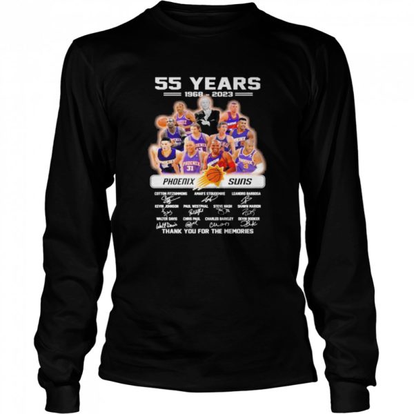 Phoenix Suns 55 years 1968 2023 thank you for the memories signatures shirt