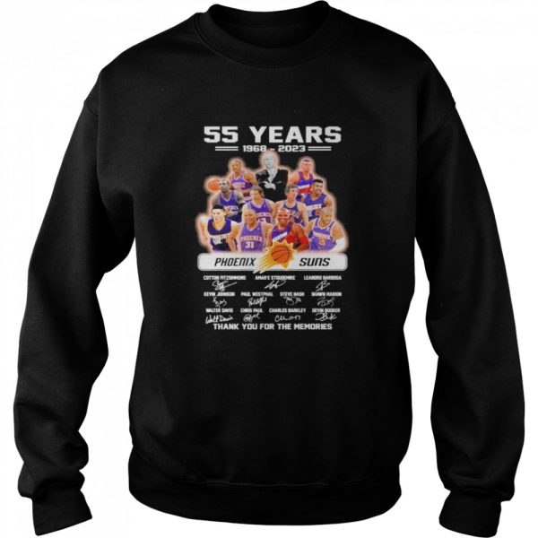 Phoenix Suns 55 years 1968 2023 thank you for the memories signatures shirt