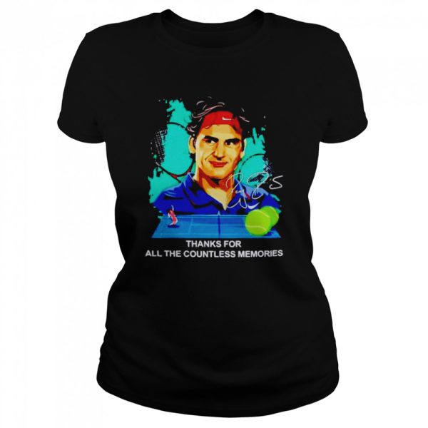 Thanks for all the countless memories Roger Federer signature shirt