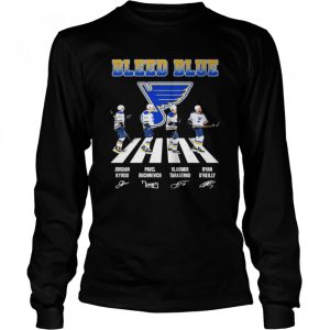 The Bleed Blue Jordan Kyrou Pavel Buchnevich Vladimir Tarasenko Ryan O'Reilly abbey roads sigantures shirt 3