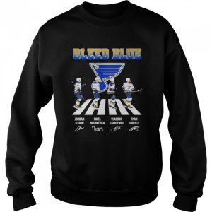 The Bleed Blue Jordan Kyrou Pavel Buchnevich Vladimir Tarasenko Ryan O'Reilly abbey roads sigantures shirt 4