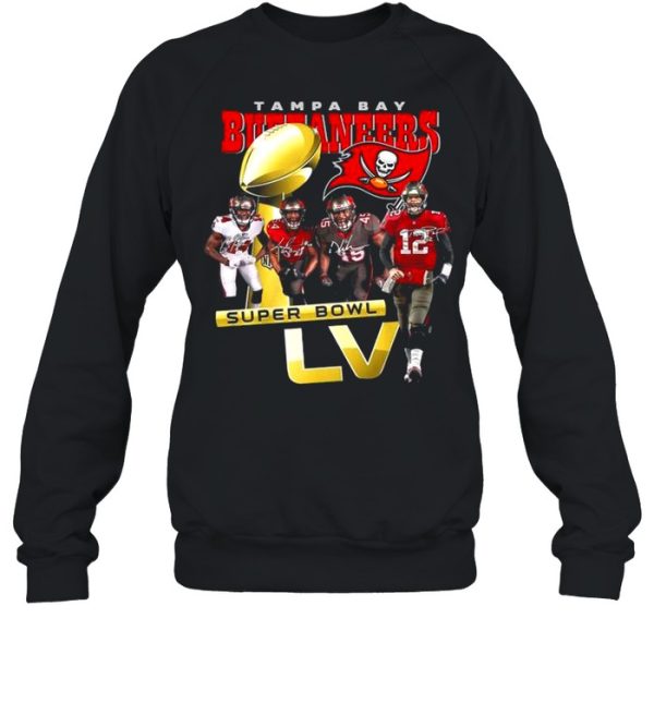 Tom Brady Devin White Lavonte David and Chris Godwin Tampa Bay Buccaneers With Super Bowl Lv 2021 Signatures shirt