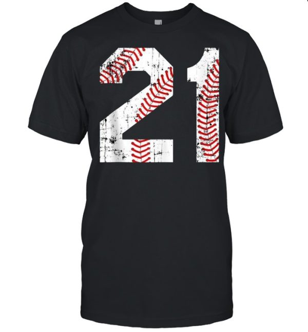 Vintage Baseball 21 Jersey Number shirt