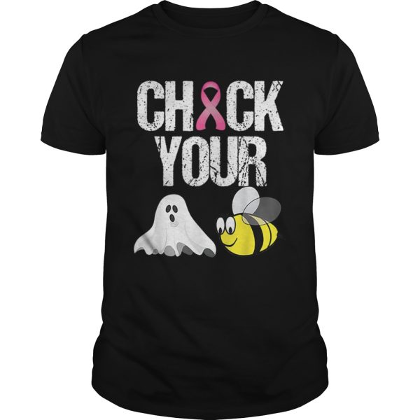 Check Your Boo Bees Funny Breast Cancer Halloween shirt