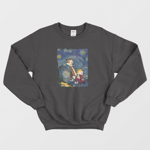 Calvin and Hobbes Stary Night Sweatshirt