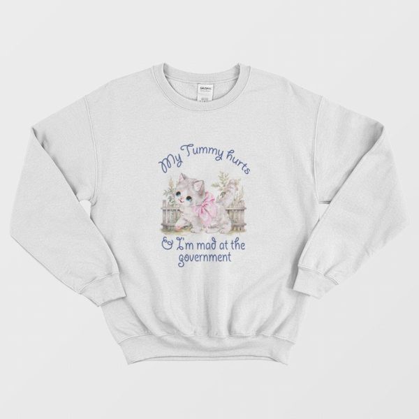 Cat My Tummy Hurts and I’m Mad At The Government Sweatshirt